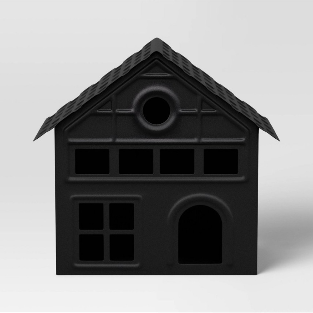 7.38" Battery Operated Lit Metal House
Christmas Village Building Black - Picture 2 of 4